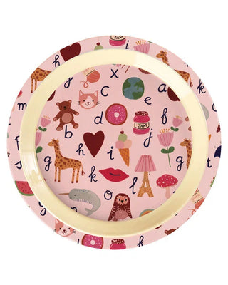 Rice Lunch Bord ABC - Roze