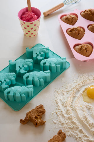 Rice Siliconen Bakvorm Dinos - Mint
